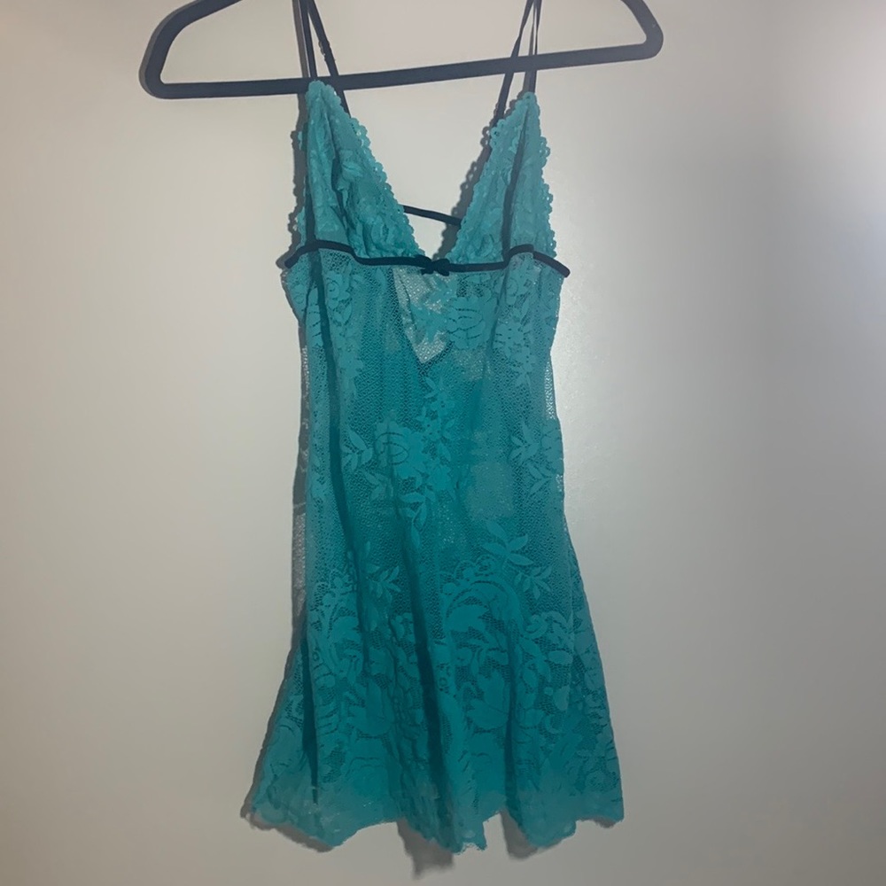 Y2K style blue lace sleepwear intimates  slip